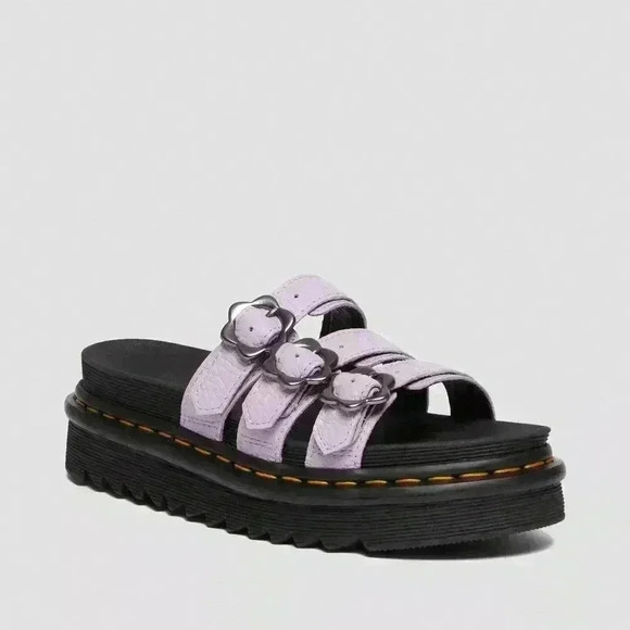 Dr. Martens Shoes - Dr. Martens Blaire Slide Flower Sandals - Color: Lilac - Size: 7